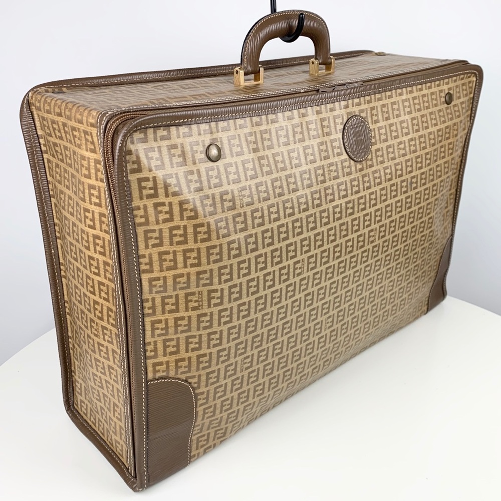 Fendi Brown Tan Monogram Travel Carry-On